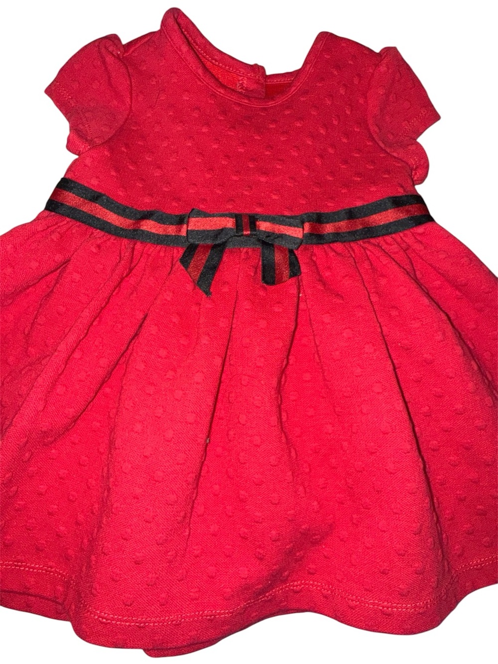 Little Me 18M Red Black Bow Christmas Holiday Dress